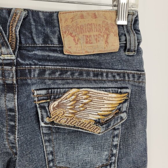 The vintage standard womens 27 per measurements dark wash denim jean shorts - Picture 7 of 8